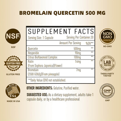 Misspep Quercetin with Bromelain Supplement for Immune Support