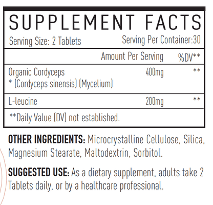 Misspep Organic Cordyceps Sinensis Mycelium Capsules, 60 Tablets