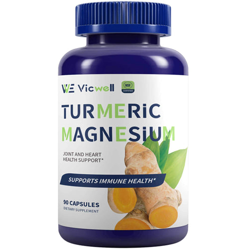 Vicwell Turmeric with Magnesium and Black Pepper for Joint Support, 90 Capsules