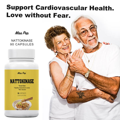 Misspep Nattokinase Supplement 4000 FU Per Serving Vascular Clean and HDL Booster, 90 Capsules
