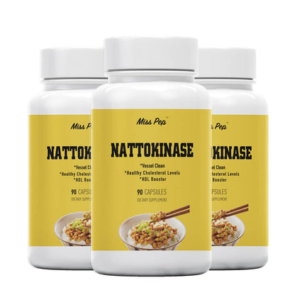 Misspep Nattokinase Supplement 4000 FU Per Serving Vascular Clean and HDL Booster, 90 Capsules
