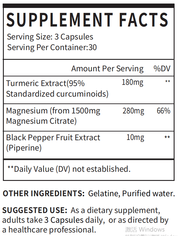 Vicwell Turmeric with Magnesium and Black Pepper for Joint Support, 90 Capsules