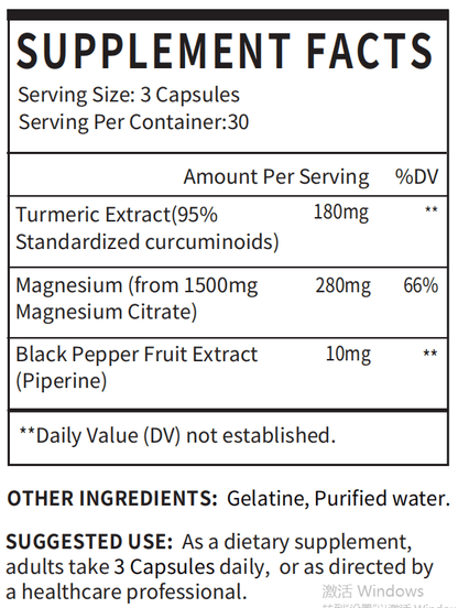 Vicwell Turmeric with Magnesium and Black Pepper for Joint Support, 90 Capsules